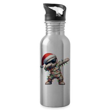 Tupfende Mumie Halloween Sonnenbrille Niedlich Wei - Trinkflasche mit integriertem Trinkhalm - Lightsilver - Rechts