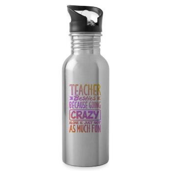 Lustiges Lehrer Lehrerinnen Geschenk - Trinkflasche mit integriertem Trinkhalm - Lightsilver - Rechts