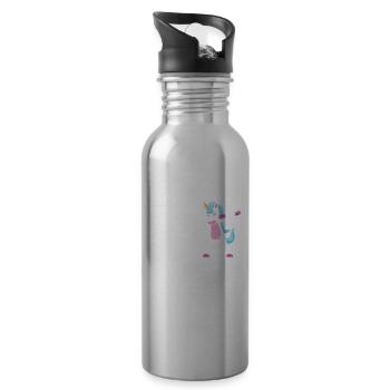 Funny Teacher Teacher Gift - Water bottle with straw - silver - Right