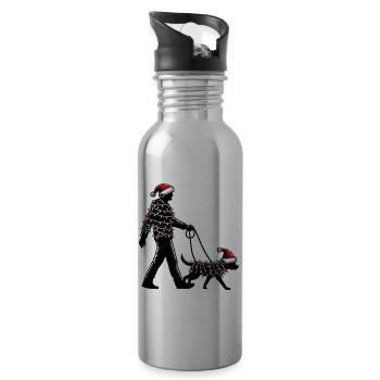 Dog Sitter Dog Walker Dog Sitter Santa Hat - Water bottle with straw - silver - Right