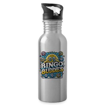 Bingo Buddies - Trinkflasche mit integriertem Trinkhalm - Lightsilver - Rechts