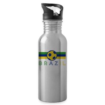 Brasilien Brazil shirt Brasilianer Rio de Janeirao - Trinkflasche mit integriertem Trinkhalm - Lightsilver - Rechts