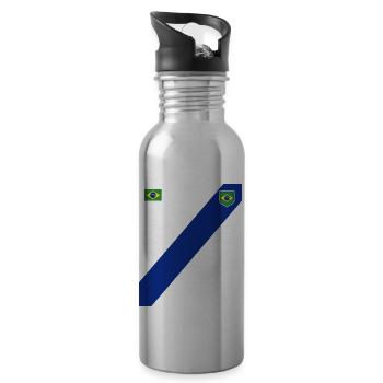 Brasilien Brazil shirt Brasilianer Rio de Janeirao - Trinkflasche mit integriertem Trinkhalm - Lightsilver - Rechts