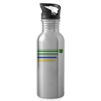 Brasilien Brazil shirt Brasilianer Rio de Janeirao - Trinkflasche mit integriertem Trinkhalm - Lightsilver - Rechts