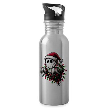 Mignon fantôme Halloween costume Noël H - Gourde avec paille intégrée - argent clair - Droite