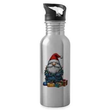 Gnome Jardinage Père Noël Chapeau Noël - Gourde avec paille intégrée - argent clair - Droite