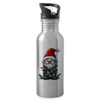 Gnome Jardinage Père Noël Chapeau Noël - Gourde avec paille intégrée - argent clair - Droite