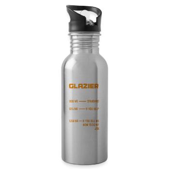 Glaser Geschenk - Trinkflasche mit integriertem Trinkhalm - Lightsilver - Rechts