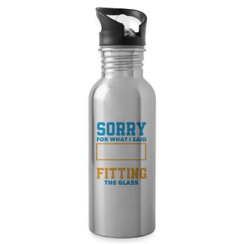 Glaser Geschenk - Trinkflasche mit integriertem Trinkhalm - Lightsilver - Rechts