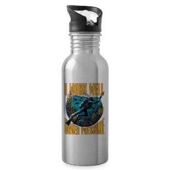 Spearfishing I Work Well Under Pressure Snorkeling - Trinkflasche mit integriertem Trinkhalm - Lightsilver - Rechts