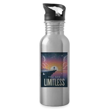 Du bist grenzenlos - Trinkflasche mit integriertem Trinkhalm - Lightsilver - Rechts