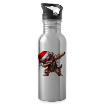 Polka Dot Yorkshire Terrier Dog Yorkie Cute - Water bottle with straw - silver - Right