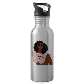 Schwarzes Mädchen Black Girl - Gourde avec paille intégrée - argent clair - Droite