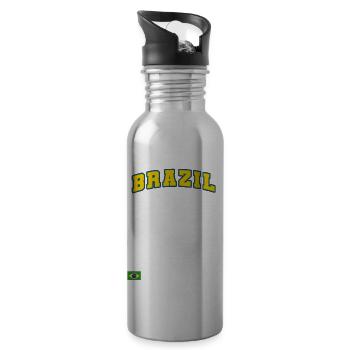 Brasilien Brazil shirt Brasilianer Rio de Janeirao - Trinkflasche mit integriertem Trinkhalm - Lightsilver - Rechts