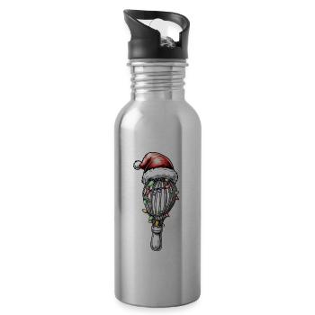 Schneebesen Weihnachtsmütze Backen Bäcker Weihnach - Trinkflasche mit integriertem Trinkhalm - Lightsilver - Rechts