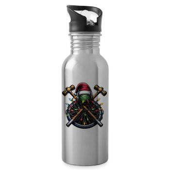 Vélo Polo Chapeau de Noël - Gourde avec paille intégrée - argent clair - Droite