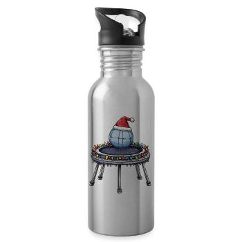 Bossaball Weihnachtsmütze Xmas - Trinkflasche mit integriertem Trinkhalm - Lightsilver - Rechts