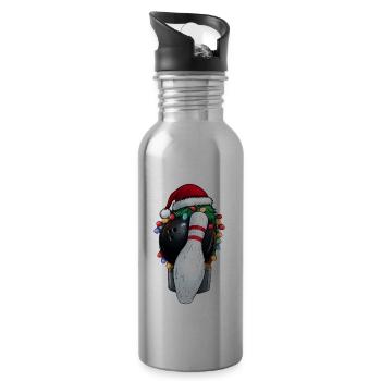 Bowling melon chapeau de Noël Noël - Gourde avec paille intégrée - argent clair - Droite