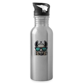 Math is not a llama design - Water bottle with straw - silver - Right