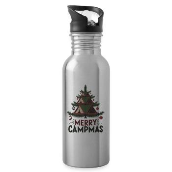 Fröhliche Campmas Camping Zelten Urlaub für eine - Trinkflasche mit integriertem Trinkhalm - Lightsilver - Rechts