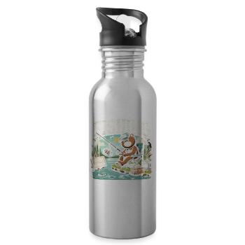 Angeln Die ultimative Ausrede fürs Nichtstun - Trinkflasche mit integriertem Trinkhalm - Lightsilver - Rechts