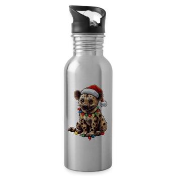 Chapeau de Noël mignon hyène Noël - Gourde avec paille intégrée - argent clair - Droite