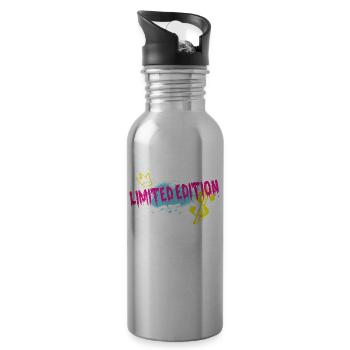 Limited Edition 1985 Geburtstag 1985 Geboren - Trinkflasche mit integriertem Trinkhalm - Lightsilver - Rechts