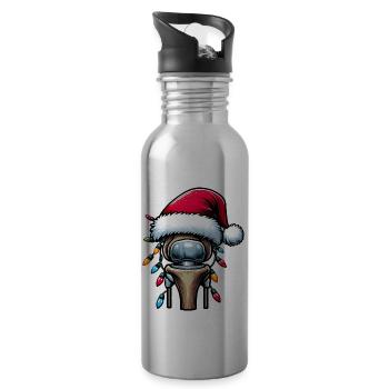 Remplacement de l’articulation du genou Chirurgie bionique Fièvre de Noël - Gourde avec paille intégrée - argent clair - Droite