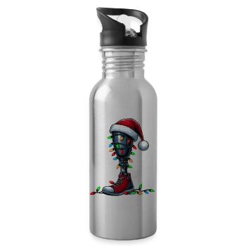 Beinprothesen Amputierte Amputation Weihnachtsmütz - Trinkflasche mit integriertem Trinkhalm - Lightsilver - Rechts