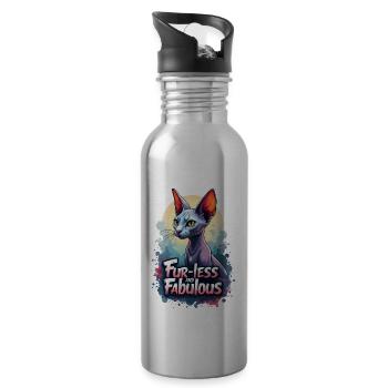 Fur-less and Fabulous - Trinkflasche mit integriertem Trinkhalm - Lightsilver - Rechts