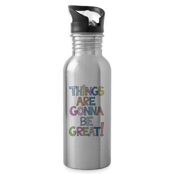 Motivation Things Are Gonna Be Great - Trinkflasche mit integriertem Trinkhalm - Lightsilver - Rechts