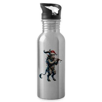 Faun Satyrs Ziege Männer Antike griechische Weihna - Trinkflasche mit integriertem Trinkhalm - Lightsilver - Rechts