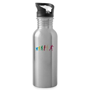 Diskus Diskuswurf Leichtathlet Sportler Geschenk - Trinkflasche mit integriertem Trinkhalm - Lightsilver - Rechts
