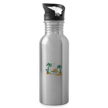 Mallorca Party Crew Mallorca Urlaub - Trinkflasche mit integriertem Trinkhalm - Lightsilver - Rechts