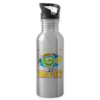 Ich schwöre, ich habe auf deine Füße gezielt - Trinkflasche mit integriertem Trinkhalm - Lightsilver - Rechts