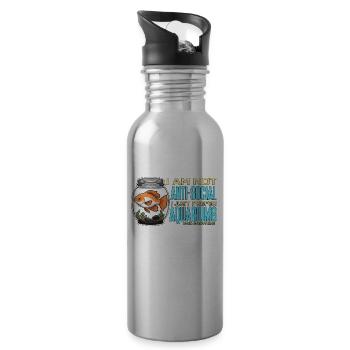 Passionné d’aquariophilie, je ne suis pas anti-social Aquascape - Gourde avec paille intégrée - argent clair - Droite