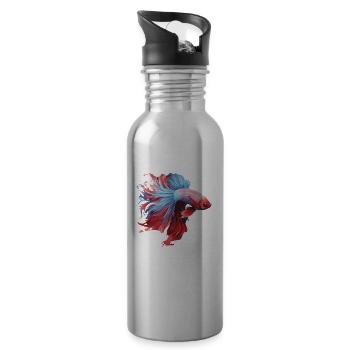 I'm Just Betta Fish - Trinkflasche mit integriertem Trinkhalm - Lightsilver - Rechts