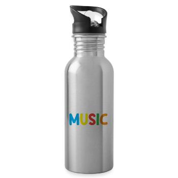Lustiges Lehrer Lehrerinnen Geschenk - Trinkflasche mit integriertem Trinkhalm - Lightsilver - Rechts
