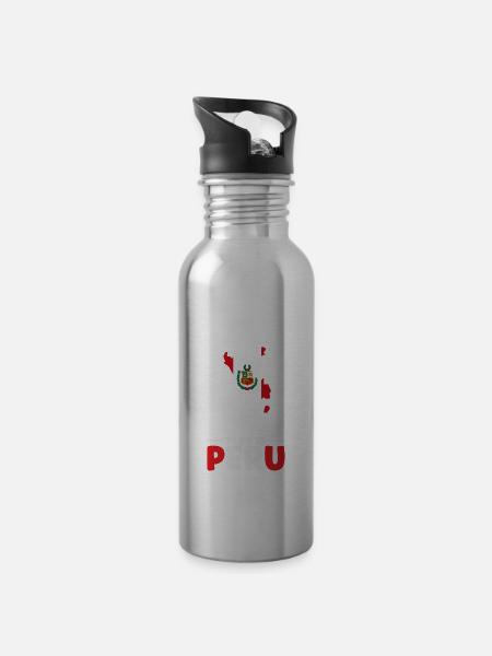 Peru Peruaner Geschenk - Trinkflasche mit integriertem Trinkhalm -