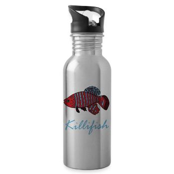Respect de l’aquarium de poissons tropicaux Killifish - Gourde avec paille intégrée - argent clair - Droite