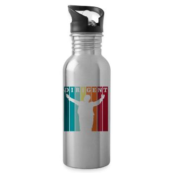 Dirigent Eigenschaften Chorleiter Musiklehrer - Trinkflasche mit integriertem Trinkhalm - Lightsilver - Rechts