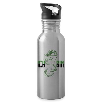 Ich Bin 7 Ninja Geburtstagsshirt - Trinkflasche mit integriertem Trinkhalm - Lightsilver - Rechts