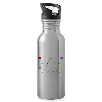 Just A Girl Who Loves Christmas Lights, Funny Xmas - Trinkflasche mit integriertem Trinkhalm - Lightsilver - Rechts