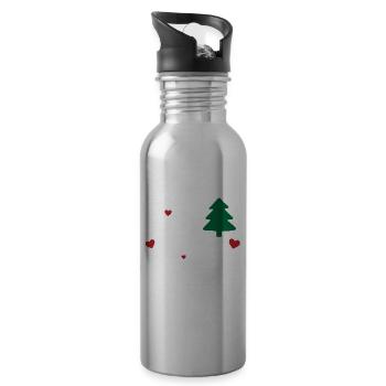 Just A Girl Who Loves Christmas Funny Xmas Holiday - Water bottle with straw - silver - Right