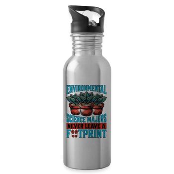 Environmental Science Majors Environmentalist - Water bottle with straw - silver - Right