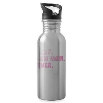 Beste Kuh-Mutter aller Zeiten Rinderfärse - Trinkflasche mit integriertem Trinkhalm - Lightsilver - Rechts