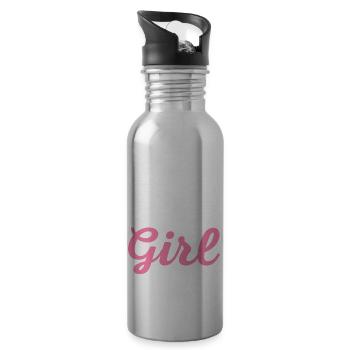 Craft Beer Girl Funny Home Brewery Hop Brewer - Water bottle with straw - silver - Right