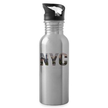 New York – Horizon de New York New York - Gourde avec paille intégrée - argent clair - Droite