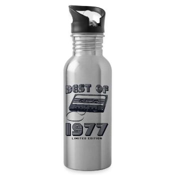 Rétro meilleur de 1977 Mixtape Vintage 48e anniversaire - Gourde avec paille intégrée - argent clair - Droite