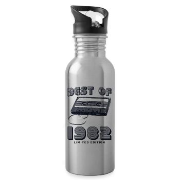 Rétro Best of 1982 Mixtape 43e anniversaire Vibes - Gourde avec paille intégrée - argent clair - Droite